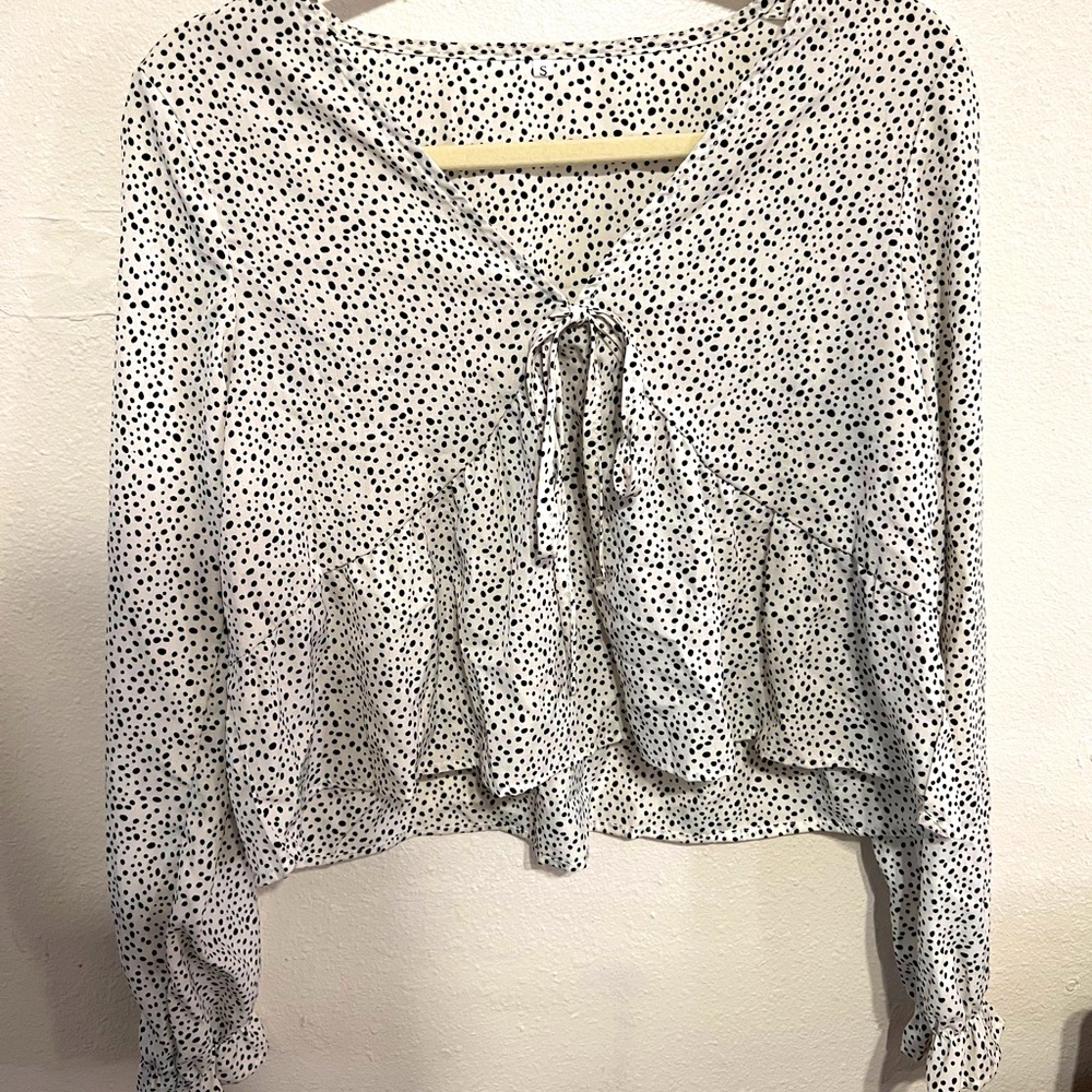 White and black blouse